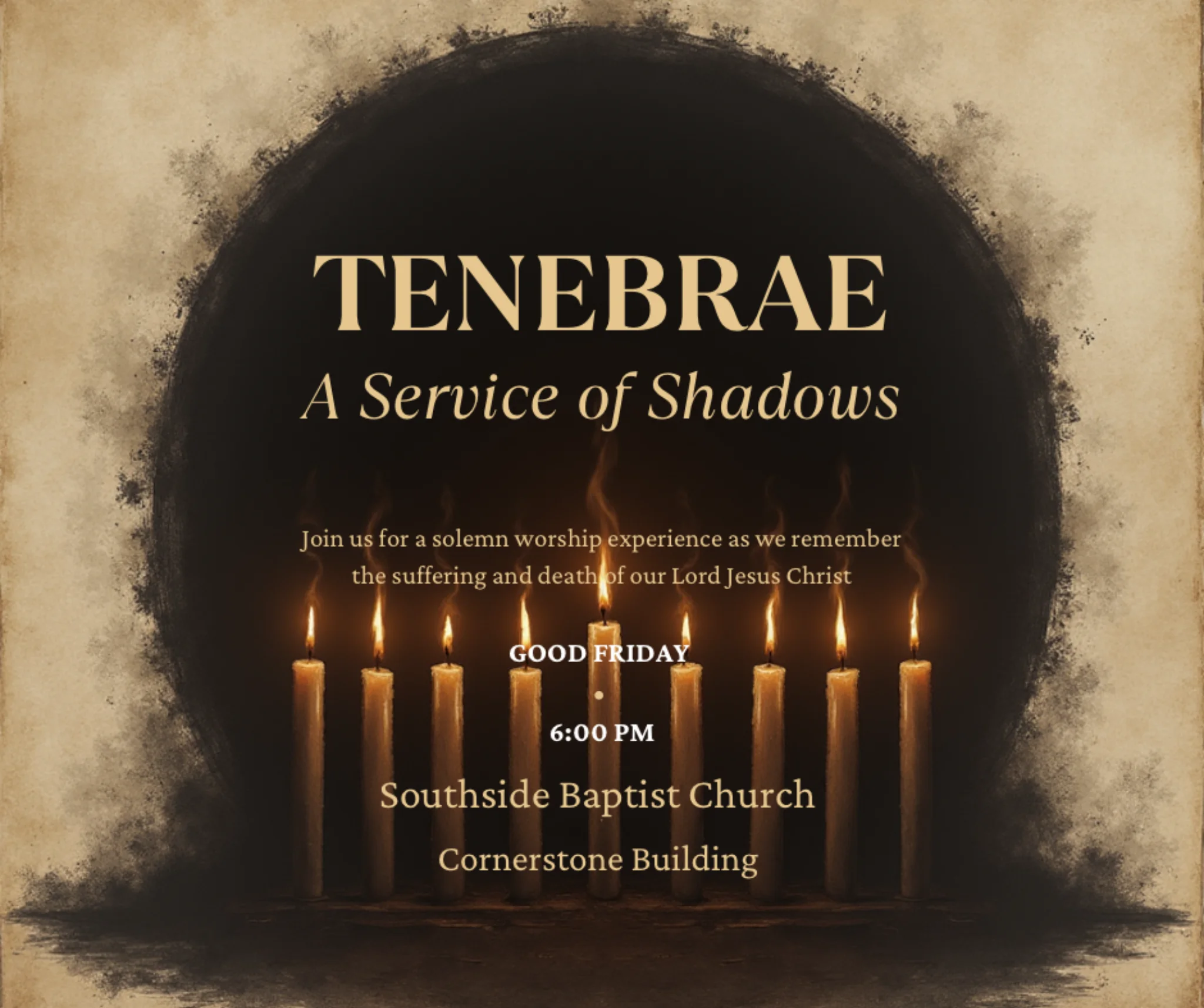 Tenebrae at Southside Baptist Church in Greenville, AL
